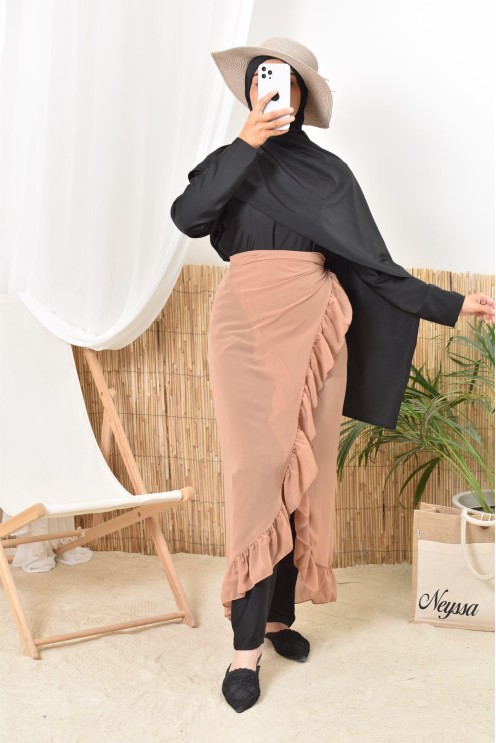 Jupe Paréo à nouer en mousseline, accessoire pour burkini femme voilée