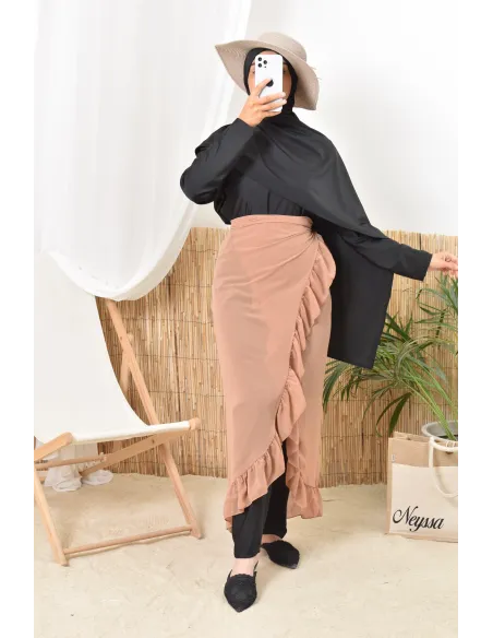 Jupe Paréo à nouer en mousseline, accessoire pour burkini femme voilée
