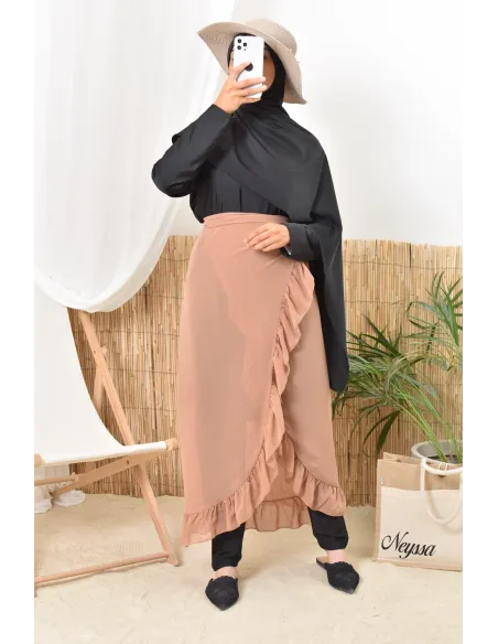 Jupe Paréo à nouer en mousseline, accessoire pour burkini femme voilée