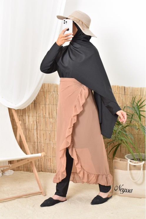 Jupe Paréo à nouer en mousseline, accessoire pour burkini femme voilée