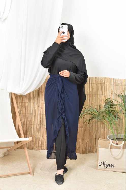 Jupe Paréo à nouer en mousseline, accessoire pour burkini femme voilée