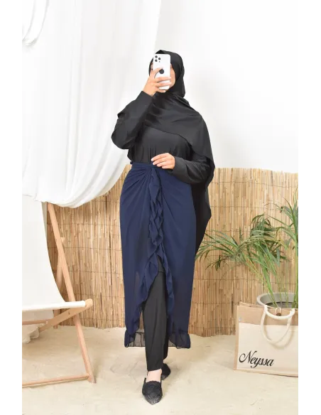Jupe Paréo à nouer en mousseline, accessoire pour burkini femme voilée