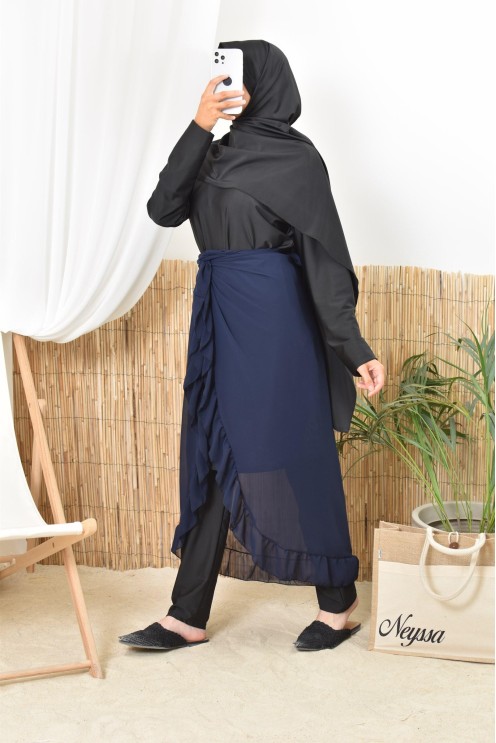 Jupe Paréo à nouer en mousseline, accessoire pour burkini femme voilée
