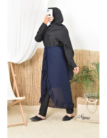Jupe Paréo à nouer en mousseline, accessoire pour burkini femme voilée
