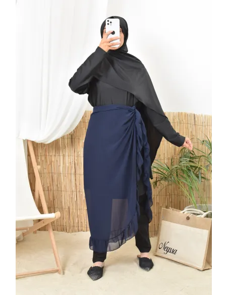 Jupe Paréo à nouer en mousseline, accessoire pour burkini femme voilée