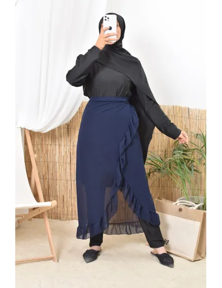 Jupe Paréo à nouer en mousseline, accessoire pour burkini femme voilée