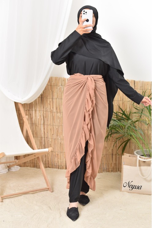 Jupe Paréo à nouer en mousseline, accessoire pour burkini femme voilée