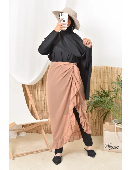 Jupe Paréo à nouer en mousseline, accessoire pour burkini femme voilée