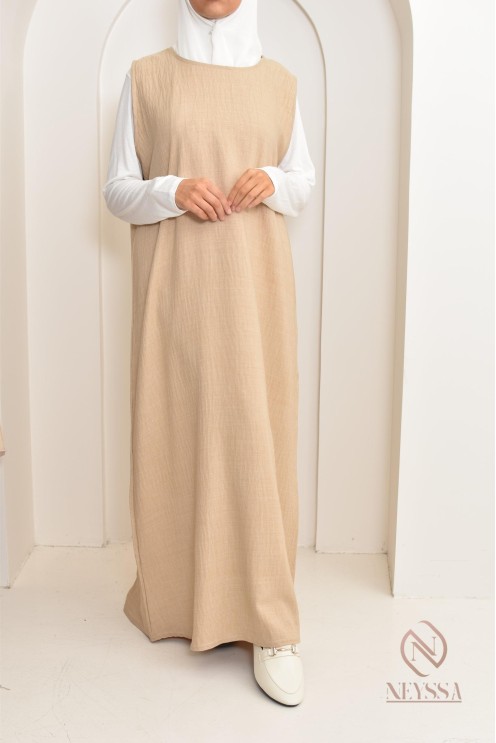 Longue sous robe opacifiante sans manches à mettre avec abaya ou kimono