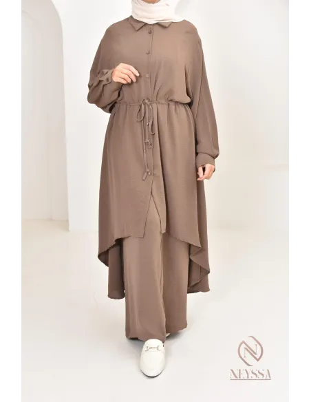 Long shirt tunic set with pants, in jazz, loose fit