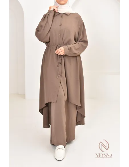 Long shirt tunic set with pants, in jazz, loose fit