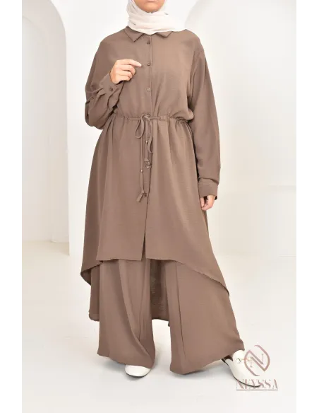 Long shirt tunic set with pants, in jazz, loose fit