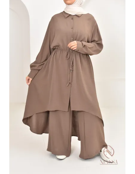Long shirt tunic set with pants, in jazz, loose fit