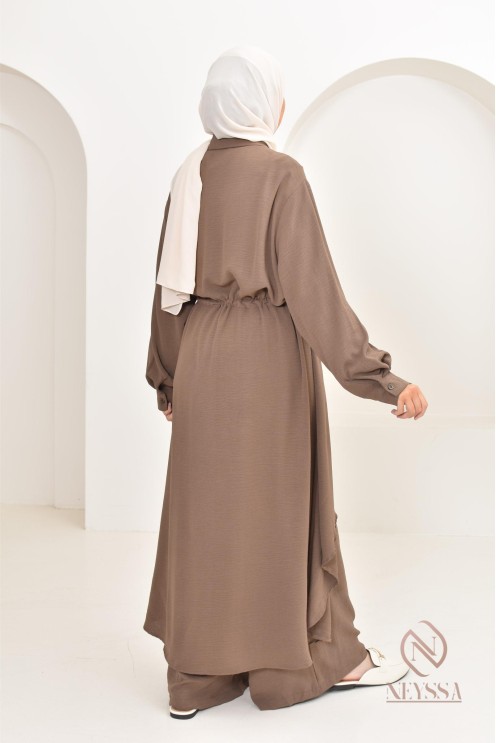 Long shirt tunic set with pants, in jazz, loose fit