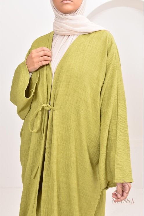 ensemble 2 pièces kimono long avec pantalon élastique outfit hijabi