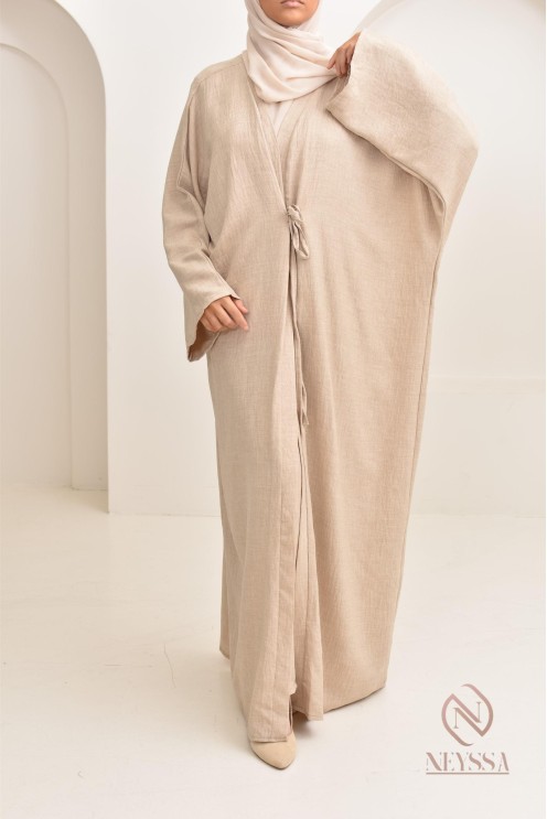 ensemble 2 pièces kimono long avec pantalon élastique outfit hijabi