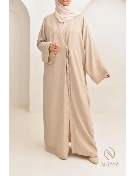 ensemble 2 pièces kimono long avec pantalon élastique outfit hijabi