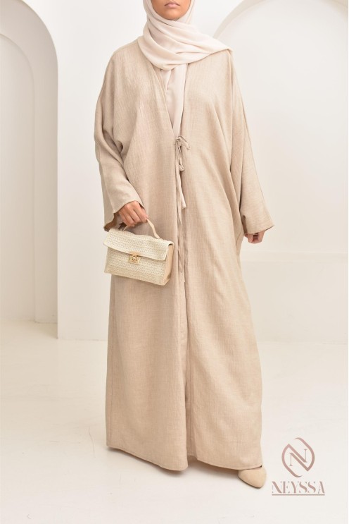 ensemble 2 pièces kimono long avec pantalon élastique outfit hijabi