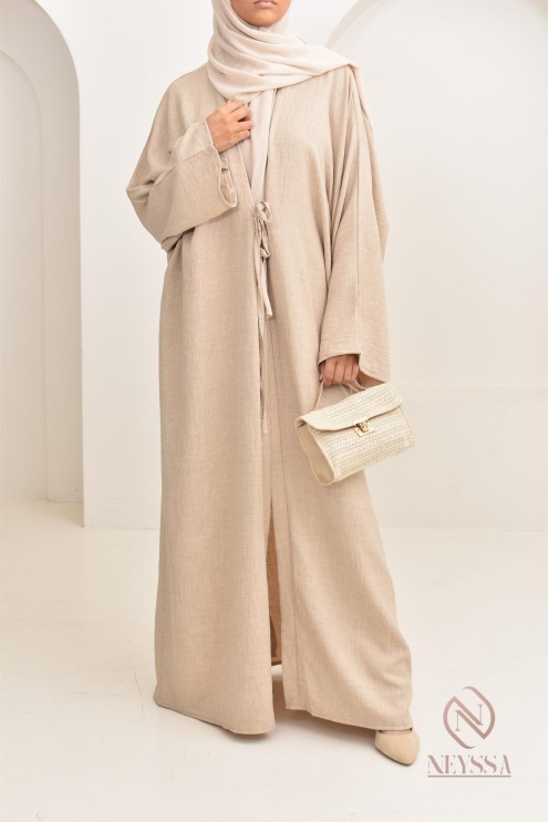 ensemble 2 pièces kimono long avec pantalon élastique outfit hijabi