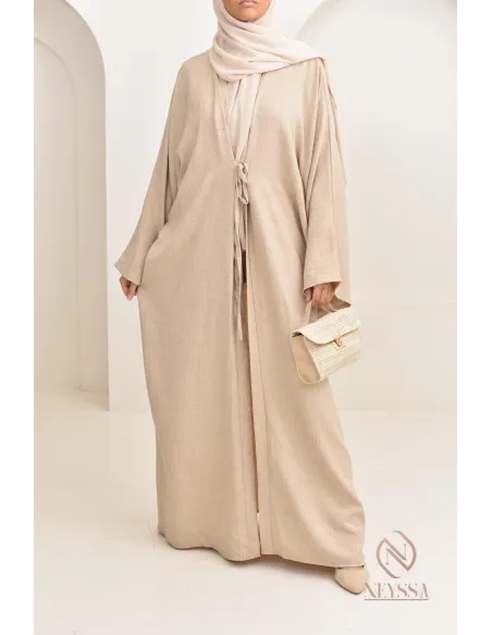 ensemble 2 pièces kimono long avec pantalon élastique outfit hijabi