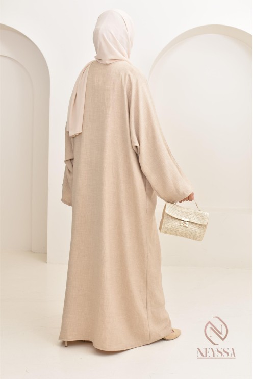 ensemble 2 pièces kimono long avec pantalon élastique outfit hijabi