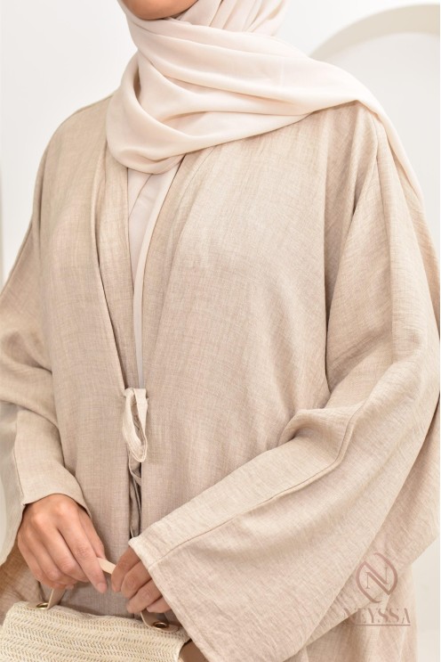 ensemble 2 pièces kimono long avec pantalon élastique outfit hijabi