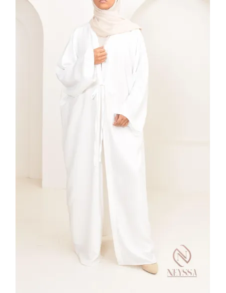 ensemble 2 pièces kimono long avec pantalon élastique outfit hijabi