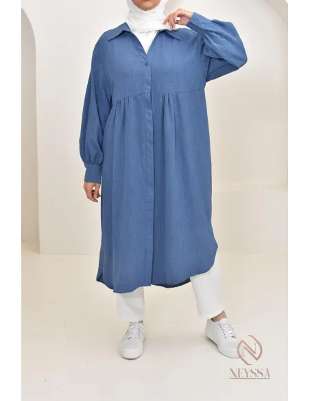 Jazz-effect long shirt, ideal for the approaching summer season