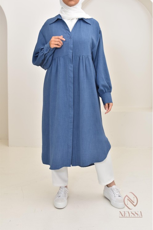 Jazz-effect long shirt, ideal for the approaching summer season