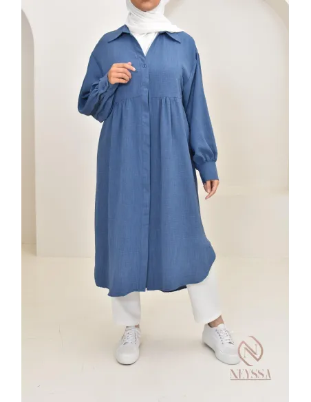 Jazz-effect long shirt, ideal for the approaching summer season