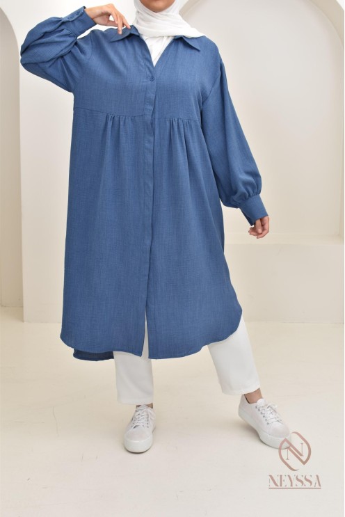 Jazz-effect long shirt, ideal for the approaching summer season