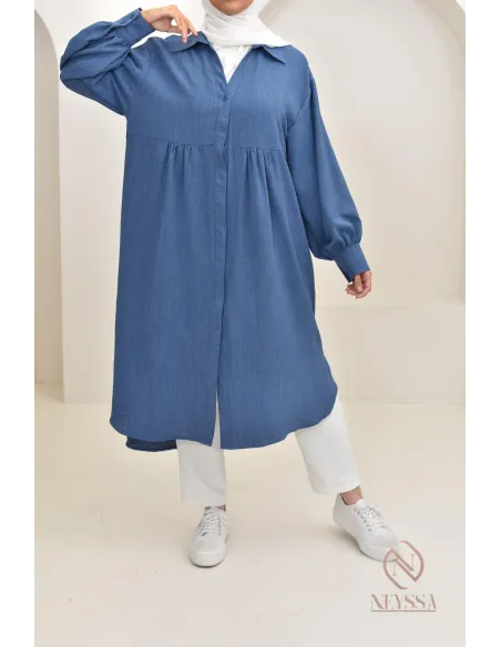 Jazz-effect long shirt, ideal for the approaching summer season