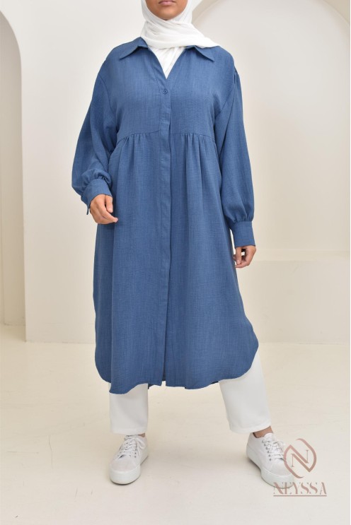 Jazz-effect long shirt, ideal for the approaching summer season