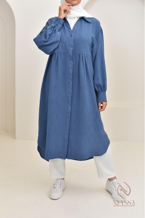 Jazz-effect long shirt, ideal for the approaching summer season