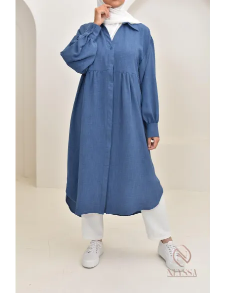 Jazz-effect long shirt, ideal for the approaching summer season