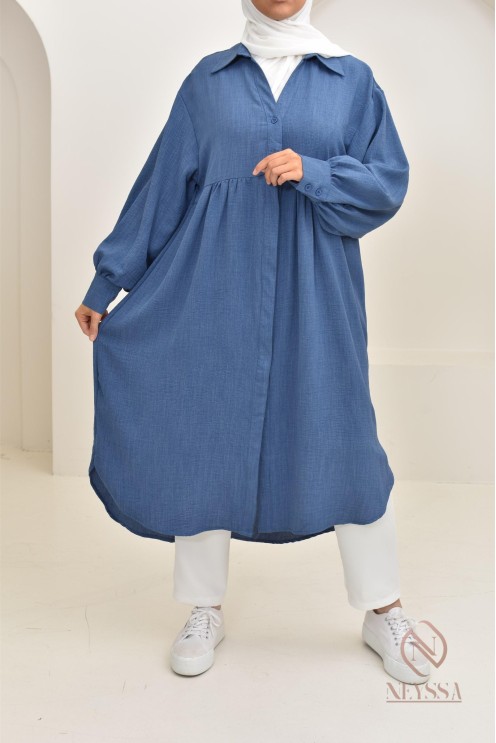 Jazz-effect long shirt, ideal for the approaching summer season