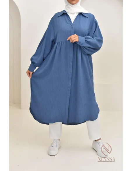 Jazz-effect long shirt, ideal for the approaching summer season