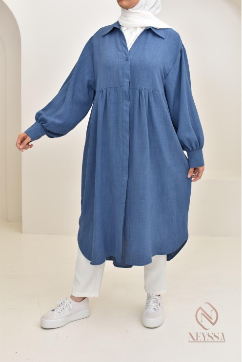 Jazz-effect long shirt, ideal for the approaching summer season