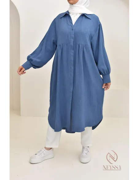 Jazz-effect long shirt, ideal for the approaching summer season