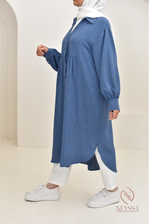 Jazz-effect long shirt, ideal for the approaching summer season