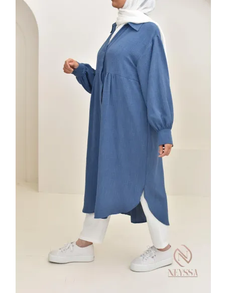 Jazz-effect long shirt, ideal for the approaching summer season