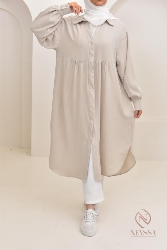 Jazz-effect long shirt, ideal for the approaching summer season
