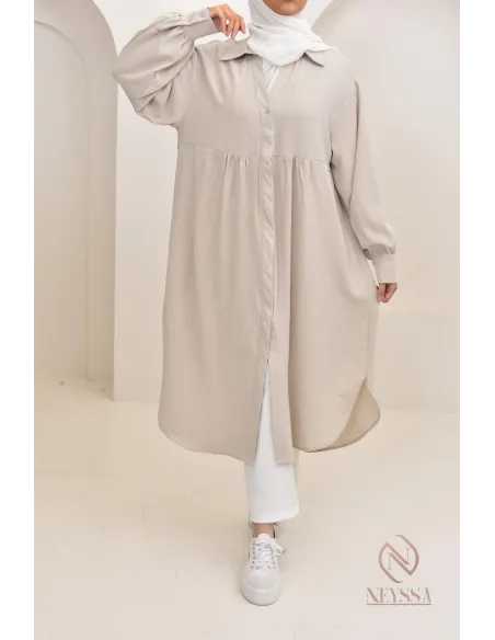 Jazz-effect long shirt, ideal for the approaching summer season