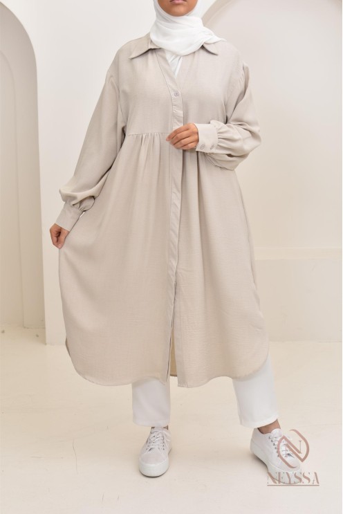 Jazz-effect long shirt, ideal for the approaching summer season