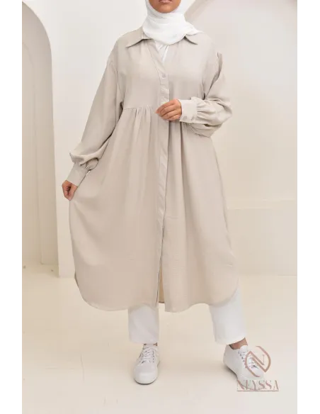 Jazz-effect long shirt, ideal for the approaching summer season