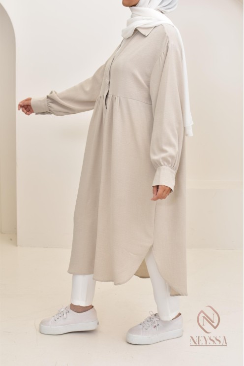 Jazz-effect long shirt, ideal for the approaching summer season