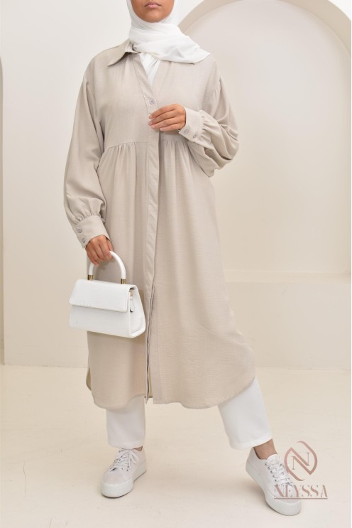 Jazz-effect long shirt, ideal for the approaching summer season
