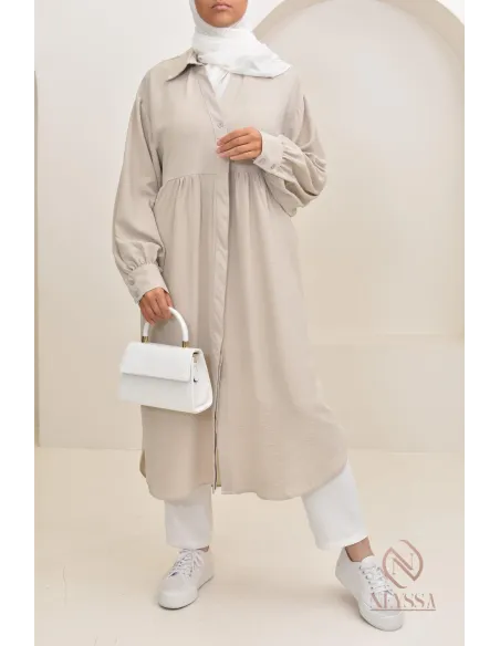 Jazz-effect long shirt, ideal for the approaching summer season