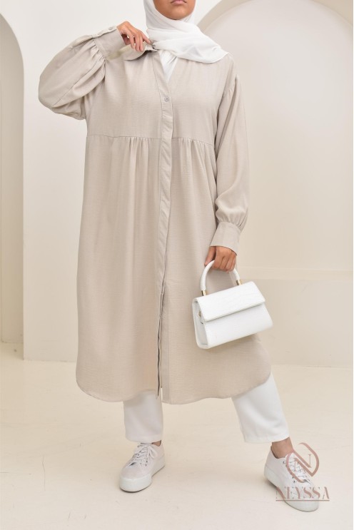 Jazz-effect long shirt, ideal for the approaching summer season
