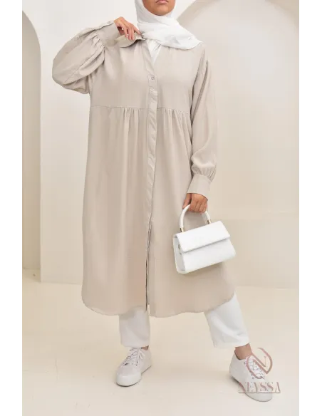 Jazz-effect long shirt, ideal for the approaching summer season
